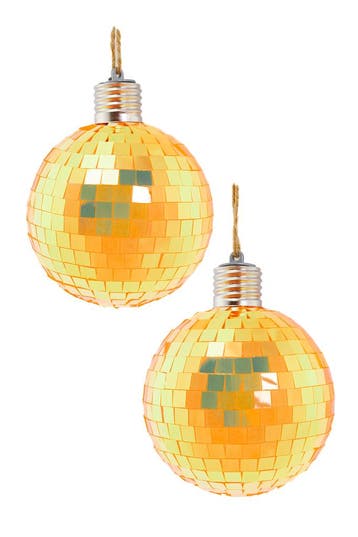 KIMU® 2x Discobal Ø 10 cm LED Iridescent Oranje  Discobol Kl, Ophalen of Verzenden, Nieuw
