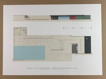 Ludwig Mies van der Rohe - Barcelona Pavillon - Artprint of