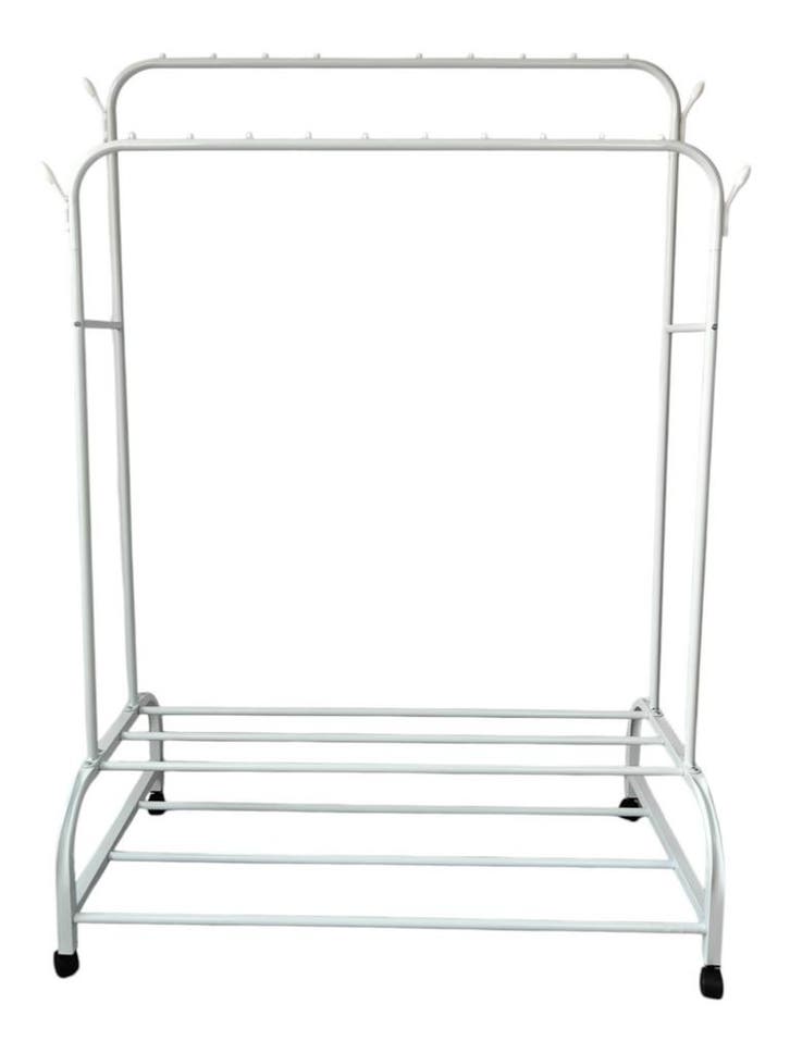 Lendo Online Porte-Vêtements + Roulettes 110x55x165 Blanc, Kleding | Dames, Kledingrekken