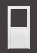PVC Deur 1/2 glas Premium b110xh210 cm wit R, 100 tot 120 cm, Nieuw, Ophalen of Verzenden, Buitendeur