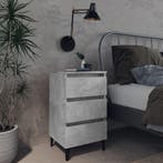 vidaXL Nachtkastje met metalen poten 40x35x69 cm betongrijs, Verzenden, Nieuw