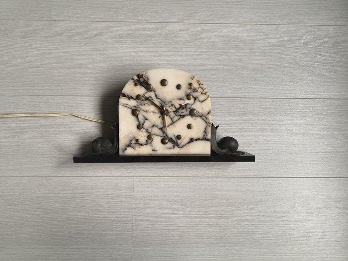Horloge de table - Marbre, Bronze - 1930-1940, Antiek en Kunst, Antiek | Klokken