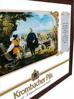Krombacher Pils - Spiegel - Glas, Hout - Quadro Reclamesbord