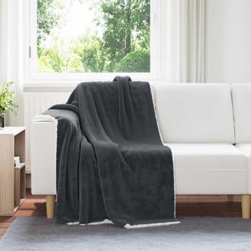 vidaXL plaid Donkergrijs 130 x 150 cm 1 kg Fleece, Verzenden