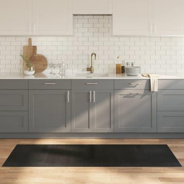 vidaXL Vloerkleed rechthoekig 70x200 cm bamboe zwart, Verzenden