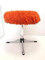 Tabouret - Chrome, Laine, Antiek en Kunst