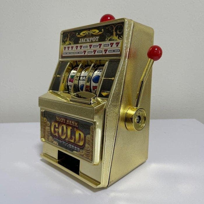 Gokautomaat - JACKPOT Slot Bank GOLD, Antiek en Kunst, Antiek | Wandborden en Tegels