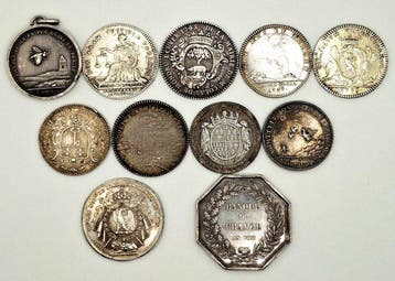France. Lot de 11 medailles en argent (Sans prix de réserve), Postzegels en Munten