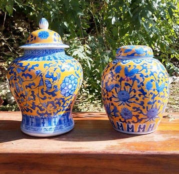 Gemberpot (2) - Porselein - Stijl Qianlong