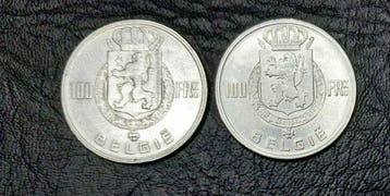 Belgique. Charles -Baudouin. 2X 100 Francs, 1948FL + 1951FL