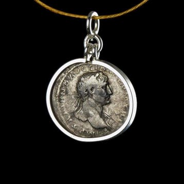 Oud-Romeins, Keizerrijk Zilver Coin pendant, Keizer Trajanus