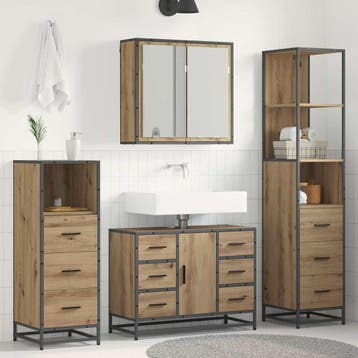 vidaXL Badkamermeubel Set 3 st Artisan Eiken 80 x 33 x 60 cm, Verzenden