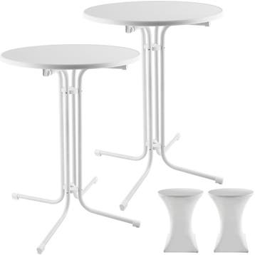 tectake Statafel Eren inklapbaar met hoes 90x110cm - wit, Se, Verzenden