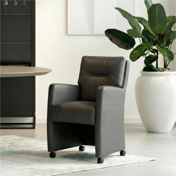 Set van 8 Leren eetkamerstoelen Sharp - Toledo Moss, Ophalen of Verzenden
