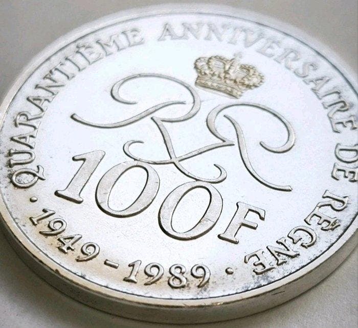 Monaco. 100 Francs 1989 (Zonder minimumprijs), Timbres & Monnaies, Monnaies | Europe | Monnaies non-euro