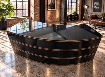 Bureau - Hout - Bureau in Art Deco-stijl, zwart gelakt, Nieuw