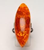 Barnsteen - Natuurlijke Baltische Barnsteen Grote Ring -, Verzamelen, Mineralen en Fossielen