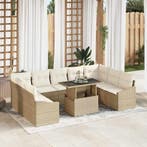 vidaXL Tuinbank Set met kussen met opslag 10 pcs Beige en, Verzenden