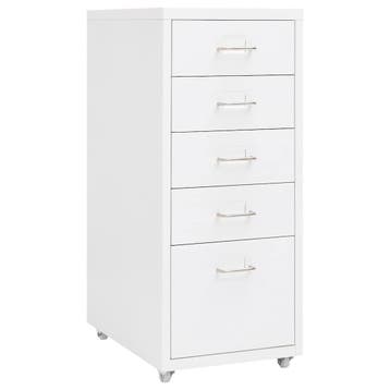 vidaXL Ladeblok verrijdbaar 28x41x69 cm metaal wit, Verzenden, Nieuw