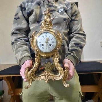 Glaspendule Louis XV - Verguld brons - 1850-1900 - Zeldzame