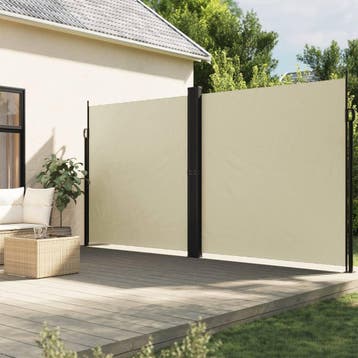 vidaXL Windscherm uittrekbaar 220x1000 cm crèmekleurig, Verzenden