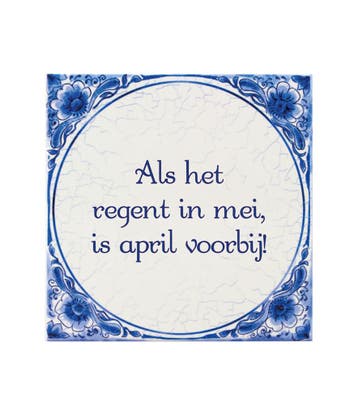 Delfts Blauw Tegel Regen In Mei 14,5cm, Verzenden