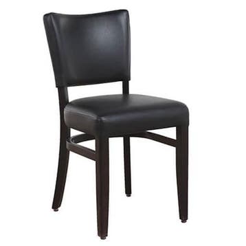 Stoel | TARA | Kunstleer/Hout | Black | Wengé Frame |, Verzenden