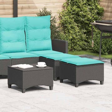 vidaXL Tuinkrukken met kussens 2 st 55x55x36 cm poly rattan, Verzenden, Nieuw
