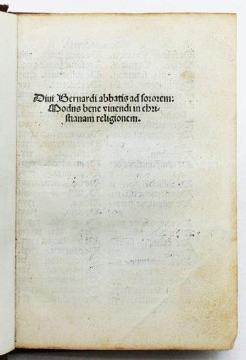 Bernardo di Chiaravalle - [Incunable] - Modus Bene Vivendi -