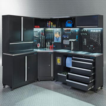 Datona Werkplaatsinrichting PREMIUM met RVS werkblad 410 cm, Ophalen of Verzenden