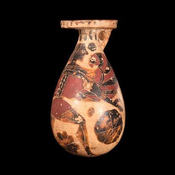 Oudgrieks Korinthisch Terracotta Alabastron met Boreas