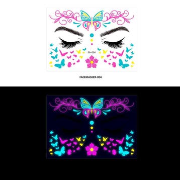 Gezicht Sticker Glow in the Dark FA-004, Verzenden