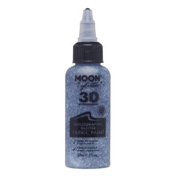 Moon Glitter Holographic Glitter Fabric Paint Black 30ml, Verzenden