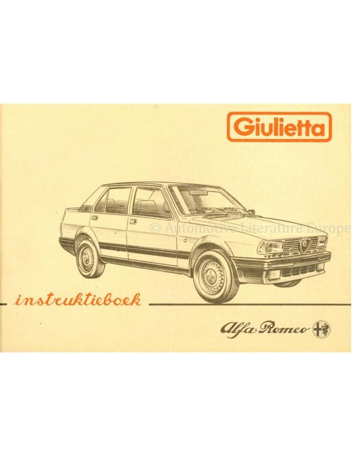 1983 ALFA ROMEO GIULIETTA INSTRUCTIEBOEKJE NEDERLANDS, Autos : Divers, Modes d'emploi & Notices d'utilisation