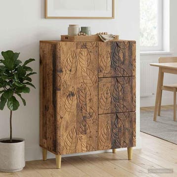vidaXL Dressoir Oud hout 66 x 34,5 x 90 cm Bewerkt hout, Huis en Inrichting, Kasten | Dressoirs, Verzenden, Nieuw