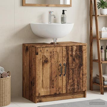 vidaXL Wastafel kabinet voor de badkamer UTRECHT Oud hout, Huis en Inrichting, Verzenden, Nieuw