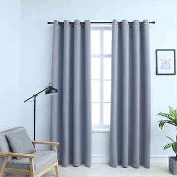 vidaXL Gordijn verduisterend met metalen ringen 2 st 140x175, Verzenden, Nieuw