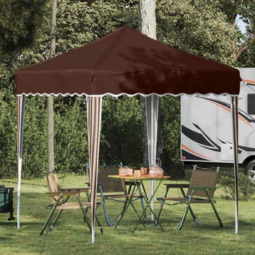 vidaXL Pop-up Feesttent 195 x 195 x 245 cm Bruin Oxford Stof, Verzenden