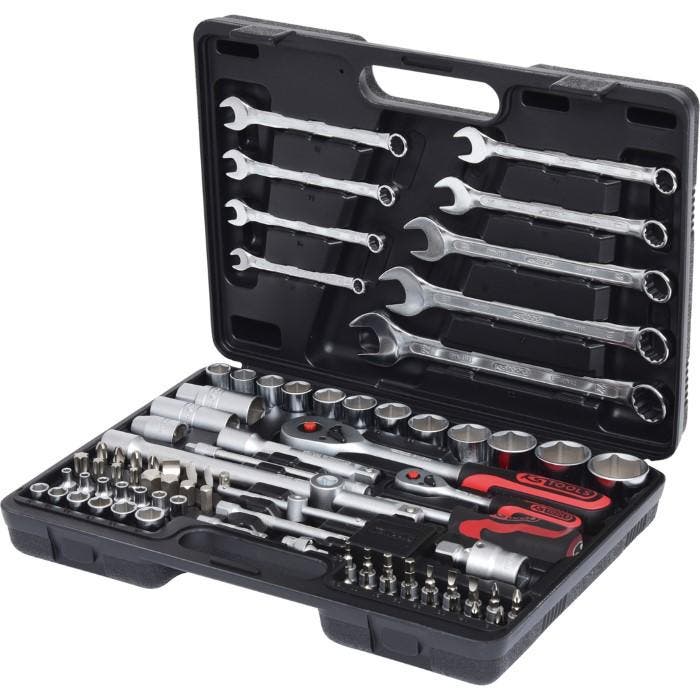 KS Tools 1/4 + 1/2 Dopsleutelset Steek-Ringsleutels 82-delig, Auto diversen, Autogereedschap, Nieuw, Verzenden