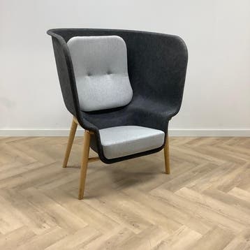 Design De Vorm Pod akoestische fauteuil, grijs - licht grijs, Gebruikt, Grijs, Eén