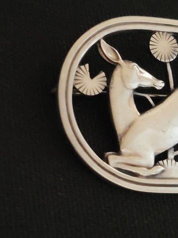 Georg Jensen - Broche Zilver - No256 Hertenmotief
