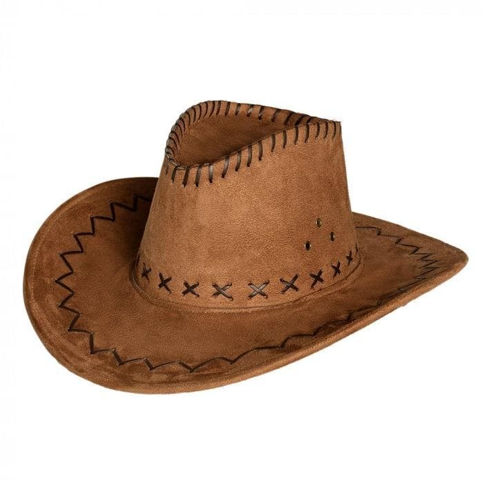 Cowboyhoed Leatherlook, Hobby en Vrije tijd, Feestartikelen, Nieuw, Verzenden