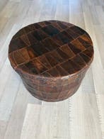 Pouf - Cuir - Patchwork en cuir