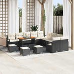 vidaXL Tuinbank Set met kussen met opslag 14 pcs Zwart en, Verzenden, Nieuw