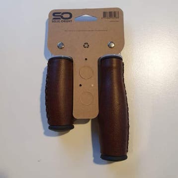 Handvatten lederlook bruin kort lang, Verzenden