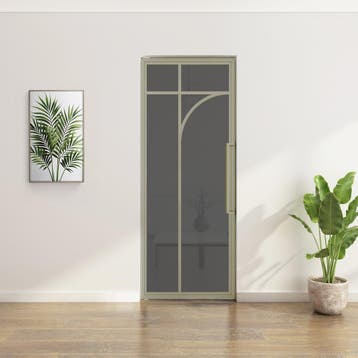 Stalen Taatsdeur - Kiezelgrijs - 5 Vlaks rond - Rookglas, Minder dan 80 cm, Overige typen, Nieuw, Metaal