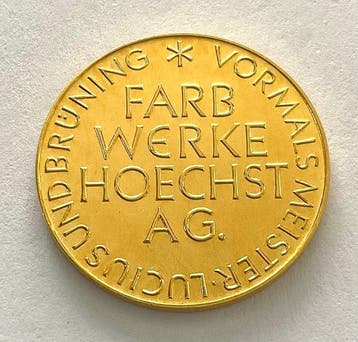 Duitsland. 1963 - 100 Jahre Hoechst - 7,90 g Gold .916, Postzegels en Munten, Edelmetalen en Baren