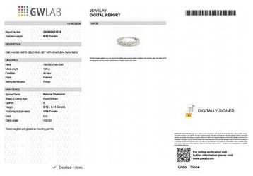 Zonder minimumprijs - Ring - 14 karaat Witgoud - 1.06ct. tw.