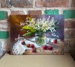 Merie Khys (XX-XXI) - Lilies of the valley and strawberries, Antiquités & Art