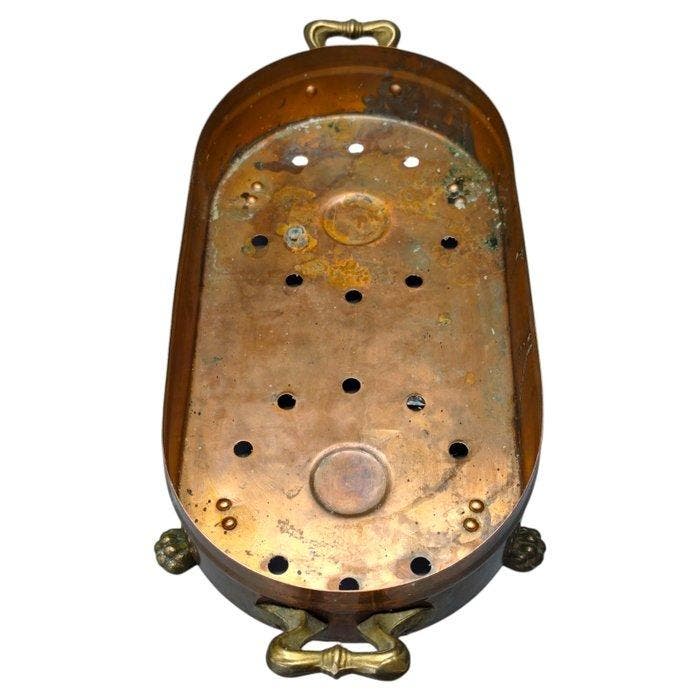 French Copper Chafing Dish - Schotel - Koper, Antiek en Kunst, Antiek | Overige Antiek